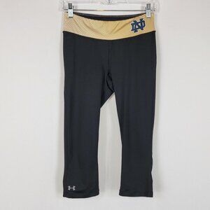 Under Armour Womens UA NCAA Notre Dame Irish Capri Cropped Leggings Size Medium